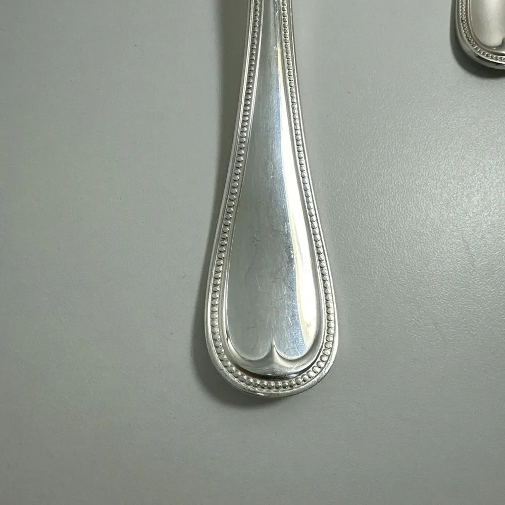 Reed & Barton Beaded English Gentry Silverplate sugar spoon pierced serving